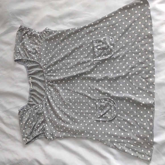 𝅺Cato Gray & White Polka Dot Top - Picture 1 of 4